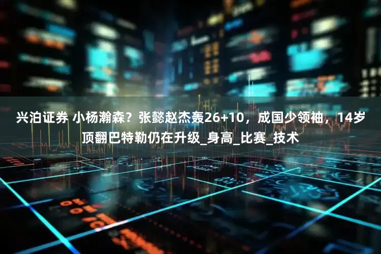 兴泊证券 小杨瀚森？张懿赵杰轰26+10，成国少领袖，14岁顶翻巴特勒仍在升级_身高_比赛_技术