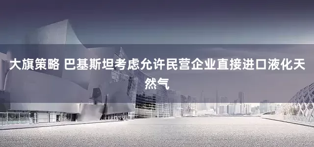 大旗策略 巴基斯坦考虑允许民营企业直接进口液化天然气